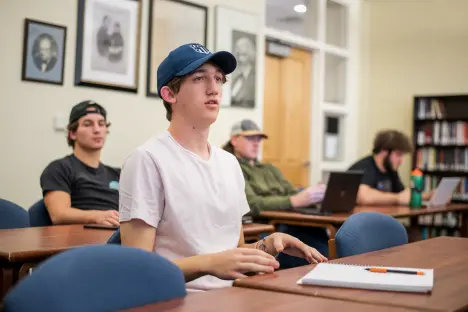 student in class
